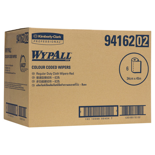 WypAll Red Colour Coded Wiper Roll - 6 Rolls