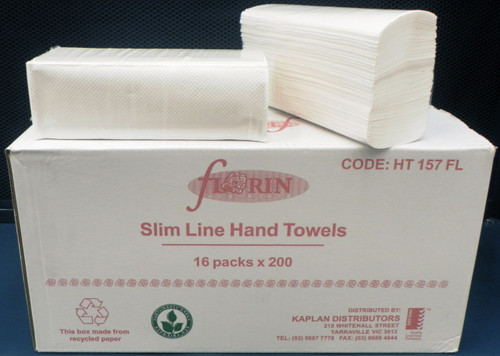 Green Florin Slimline Hand Towel 2PLY 16 Packs x 200 Towels (GFL157HT)
Florin Products