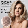 Q12HP Premium Remy Human Hair French Lace Top Hair Topper