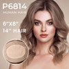 P6814 Double Mono Top Human Hairpiece for Women