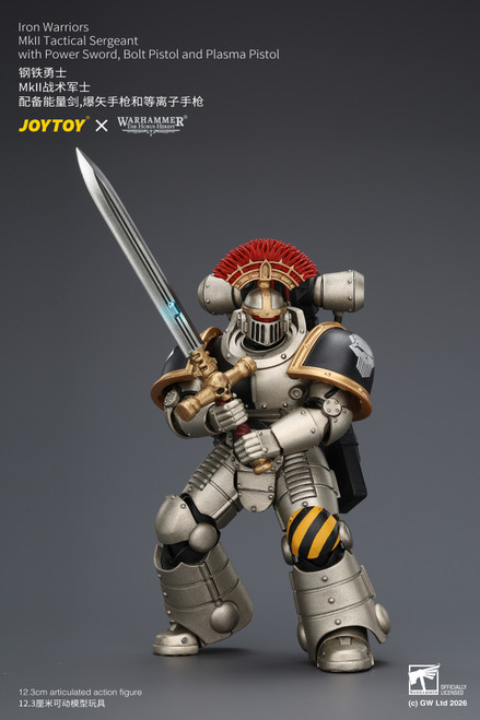 Iron Warriors Mkll Tactical Sergeant with Power Sword, Bolt Pistol and Plasma Pistol