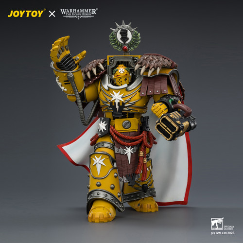 Imperial Fists Lord Castellan Evander Garrius, The Tyrant of Cthonia with the Subjugator and Incineratus
