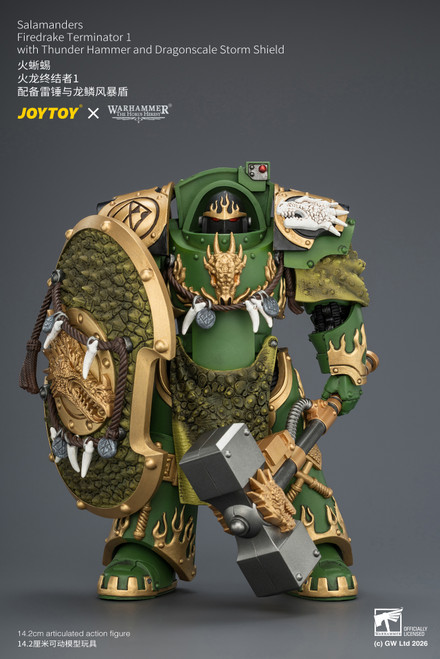 Salamanders Firedrake Terminator 1 with Thunder Hammer and Dragonscale Storm Shield