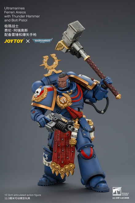 Ultramarines Ferren Areios with Thunder Hammer and Bolt Pistol