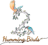 2 humming birds