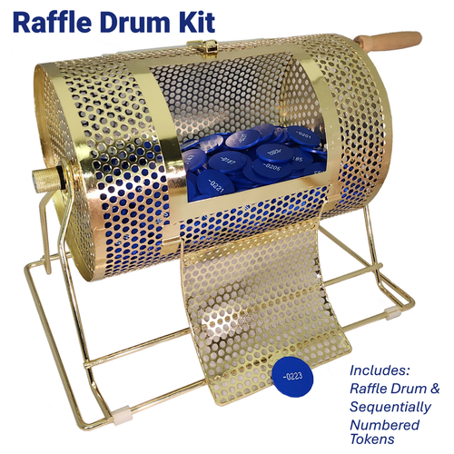 Small Raffle Drum and Token Set - available with up to 500 tokens