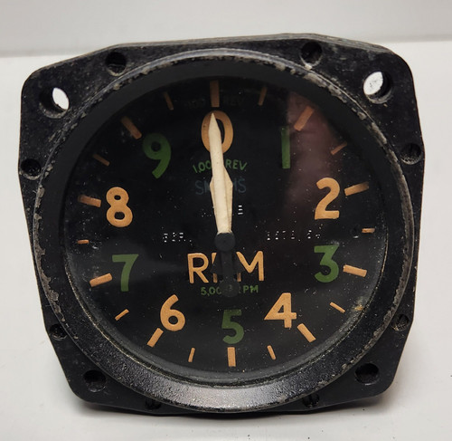RPM indicator, RAF p/n 6A/1299 MK IVB, s/n XXXX/XX