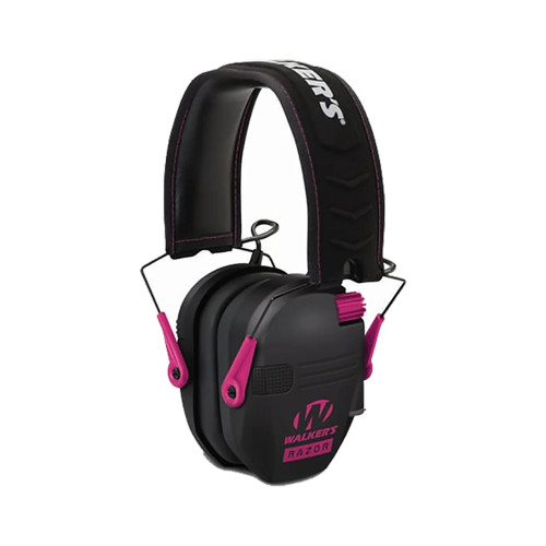 Walkers Razor Slim Electronic Earmuffs Black and Pink