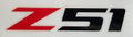 Corvette C7 Stingray Z51 red and black large bumper decal sticker