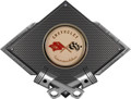 Corvette C1 Emblem Diamond Crossed Pistons Steel Sign