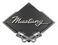 Ford Mustang Script Black Carbon Diamond Steel Sign