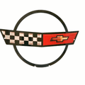 Corvette C4 Stingray Crossed Flag  Emblem Steel Art Sign
