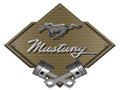Mustang Pony and script Black Chrome Bronze Carbon Diamond Steel Sign