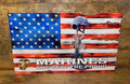 Marines Fallen USA Flag  Steel Sign