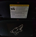2021 Mustang Sun Visor Warning Label Coyote Blackout Decals - Silver Coyote