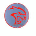 Dodge Hellcat Grey and Red Garage Steel Sign