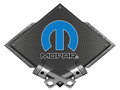 Mopar Blue Omega Diamond with Pistons Steel Sign