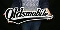 Oldsmobile Script Black Steel Sign