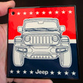 Jeep Red Blue with Stars Steel Magnet