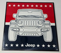 Jeep Red Blue with Stars Steel Sign