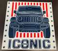 Jeep Iconic with Stars Steel Sign