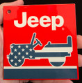 Jeep Vehicle with American Flag Steel Magnet