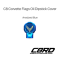 C8 Flags Corvette Billet Oil Dipstick Cover - Blue