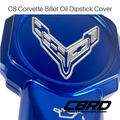 C8 Flags Corvette Billet Oil Dipstick Cover - Blue