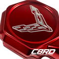 C8 Flags Corvette Billet Oil Dipstick Cover - Red
