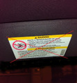 Corvette C7 Sun Visor Warning Label Blackout Decal
