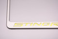 2014-2016 Corvette C7 Stingray - License Plate Frame with  Yellow Stingray Lettering 2014-2016 Corvette C7 Stingray - License Plate Frame with  Yellow Stingray Lettering