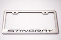 2014-2016  Corvette C7 Stingray - License Plate Frame with Black Carbon Fiber Stingray Lettering 2014-2016  Corvette C7 Stingray - License Plate Frame with Black Carbon Fiber Stingray Lettering