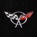 1997-2004 C5 Corvette Coupe Cargo Mat with Crossed Flags Logo  -  Lloyds Mats: Ultimat - Black