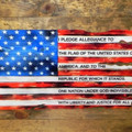 USA Flag Pledge Garage Steel Sign
