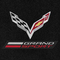 Lloyd Mats - Ultimat Jet 3PC Floor Mats For Corvette Convertible 2017-18 with C7 Flags and Grand Sport Lettering Applique