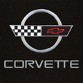 Lloyd Mats - Classic Loop Black 3PC Floor Mats For Corvette Coupe 1991-94 with Silver C4 Emblem and Corvette Lettering (CL-819023-01)