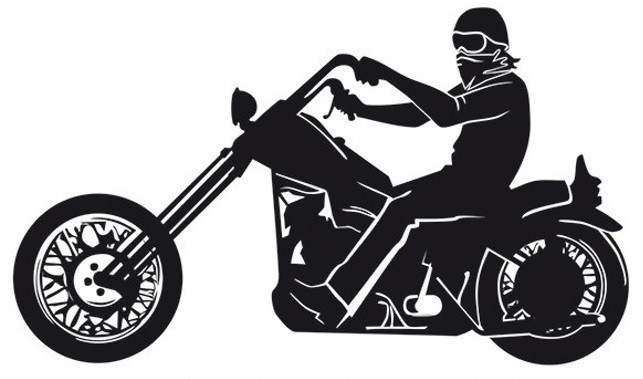 Motorcycle Chopper Rider Sticker