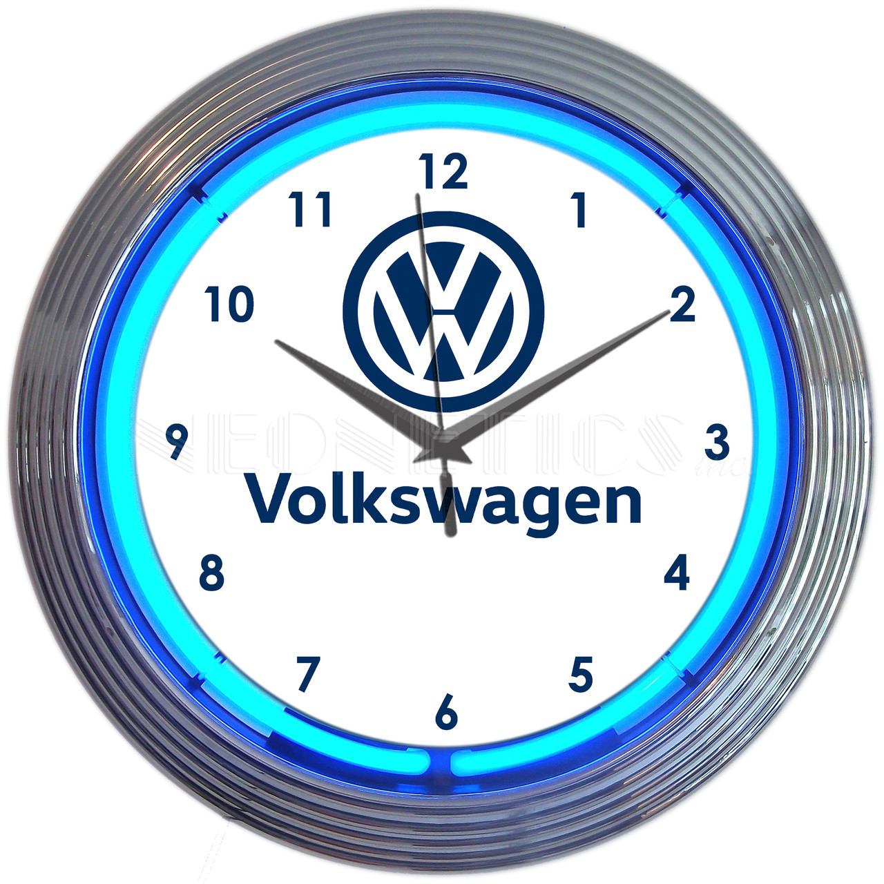NEON CLOCK SINGLE【VOLKS WAGEN-BLUE VOLKSWAGEN VW BLUE NEON CLOCK - ZIC Motorsports