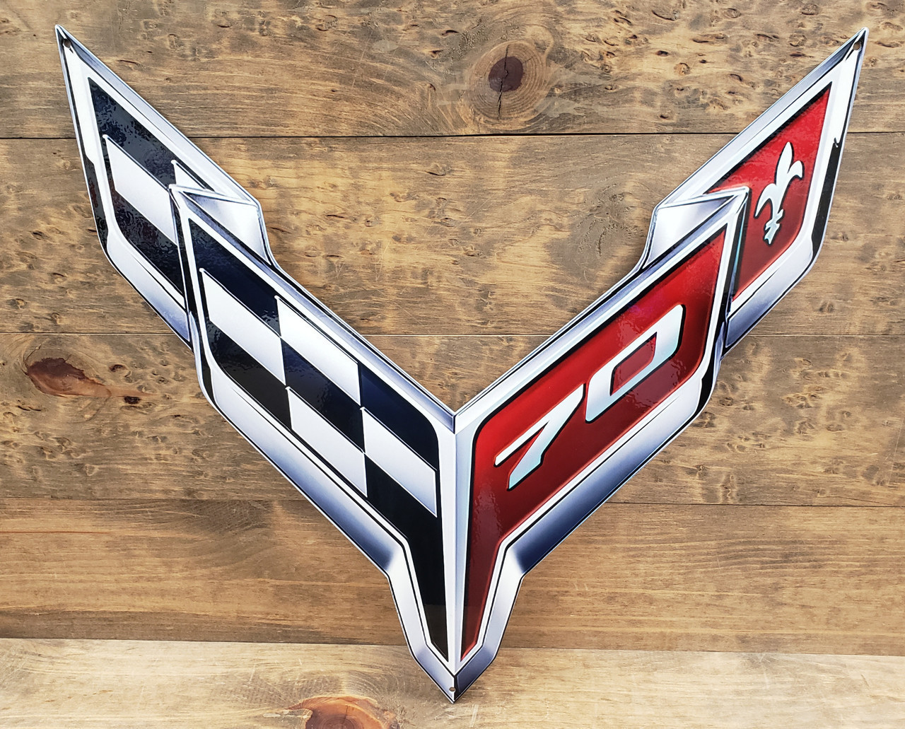 Valve Stem Cap Set Chrome Crossed-Flags Logo Style (53-82 Corvette C1, C2 & C3 Valve Stem Cap Set Chrome Crossed-Flags Logo Style (53-82 Corvette C1, C2 & C3