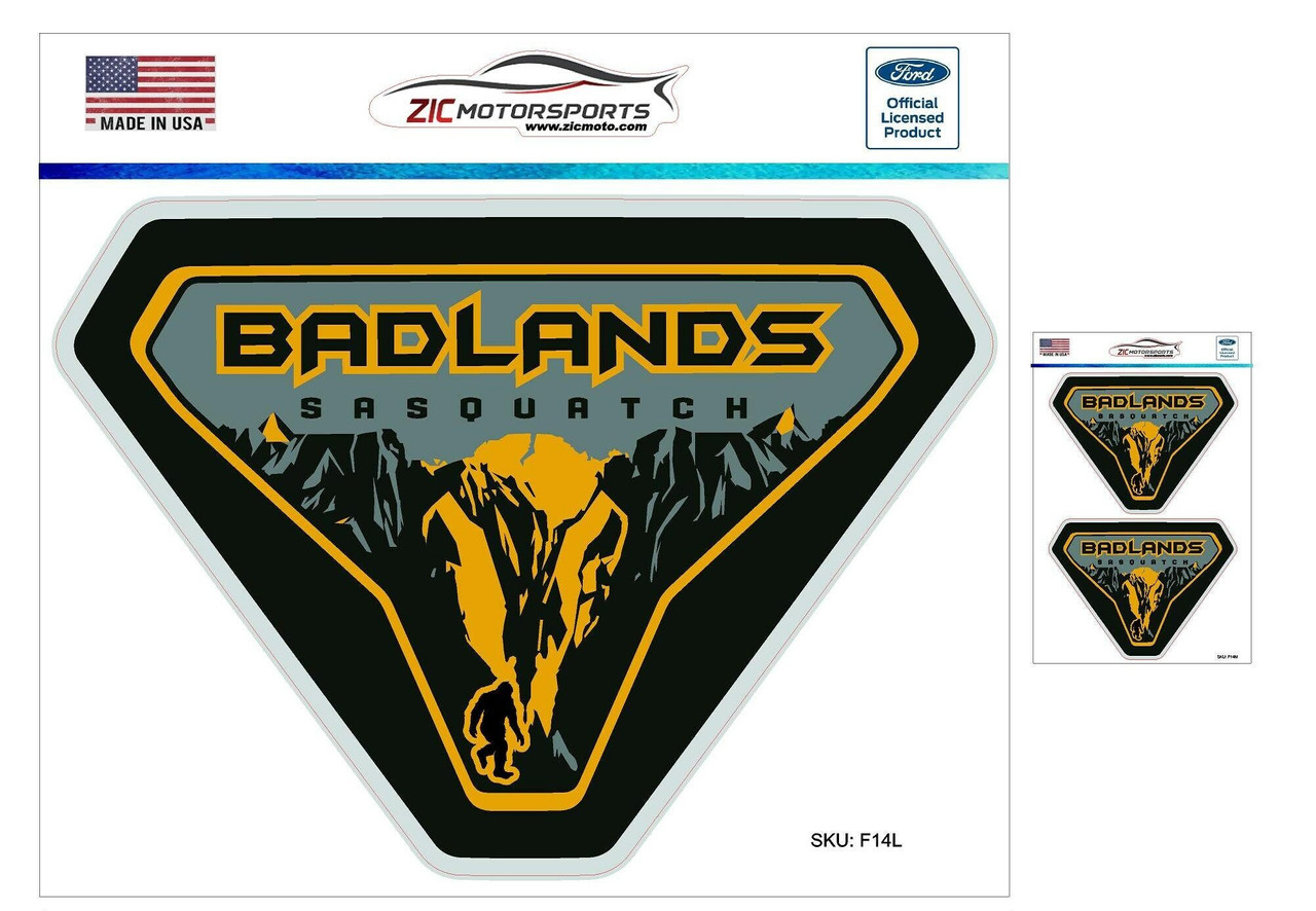 Ford Bronco Badlands Blue Sasquatch vinyl decals in/out door