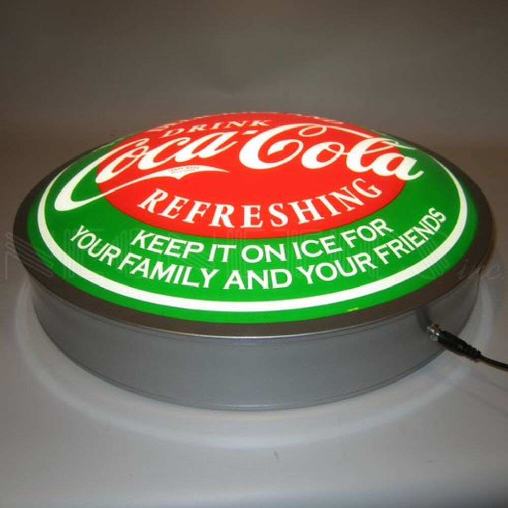 COCA-COLA EVERGREEN 15 INCH BACKLIT LED LIGHTED SIGN