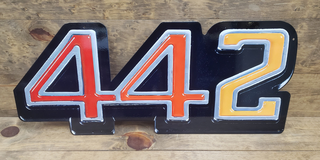 Oldsmobile 442 Color Logo Steel Sign