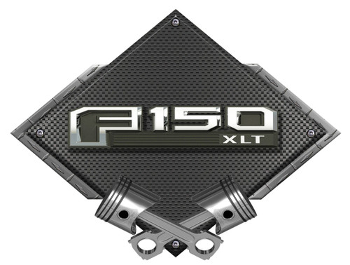 Ford F150 F-150 13th Gen Black Carbon Diamond Steel Sign