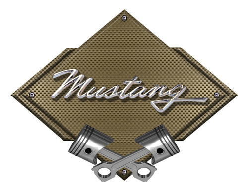 Ford Mustang Script Bronze Carbon Diamond Steel Sign