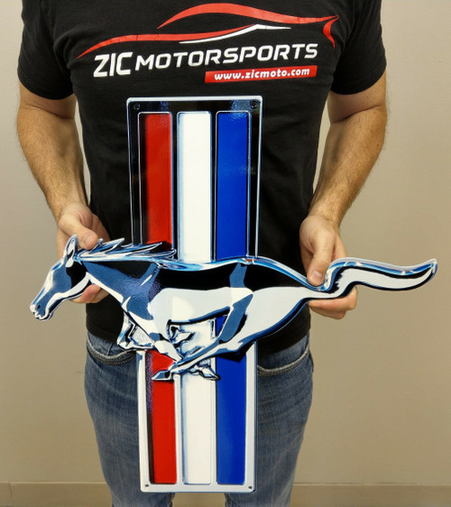 Mustang Color Tri-Bar Garage Steel Sign