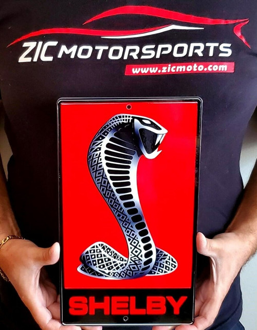 Shelby Snake Red letters Steel Sign