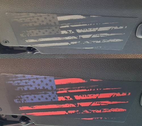 Sun Visor Warning Label Blackout for Jeep Wrangler JL - American Flag