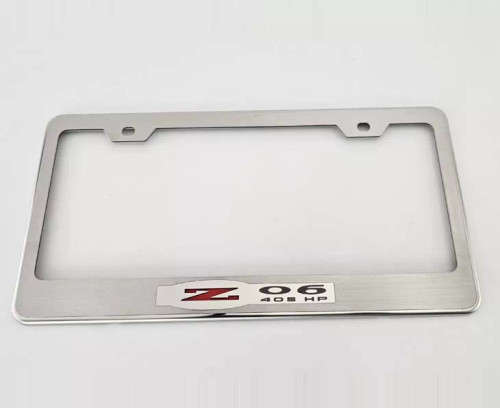 2001-2004 C5/Z06 Corvette - License Plate Frame W/Z06 Inlay | Brushed Stainless
