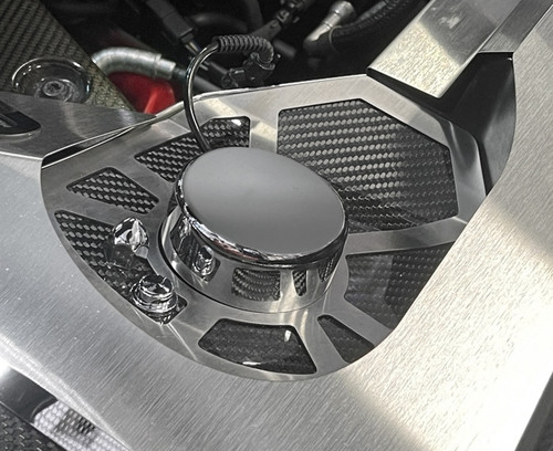 2020 C8 CORVETTE COUPE - CARBON FIBER SHOCK TOWER COVERS BRUSHED TRIM | STAINLESS STEEL