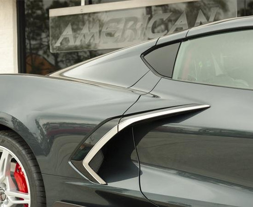 2020-2024 C8 CORVETTE - SIDE VENT TRIM 4PC | BRUSHED FINISH WITH CHROME MOLDING 2020-2024 C8 CORVETTE - SIDE VENT TRIM 4PC | BRUSHED FINISH WITH CHROME MOLDING